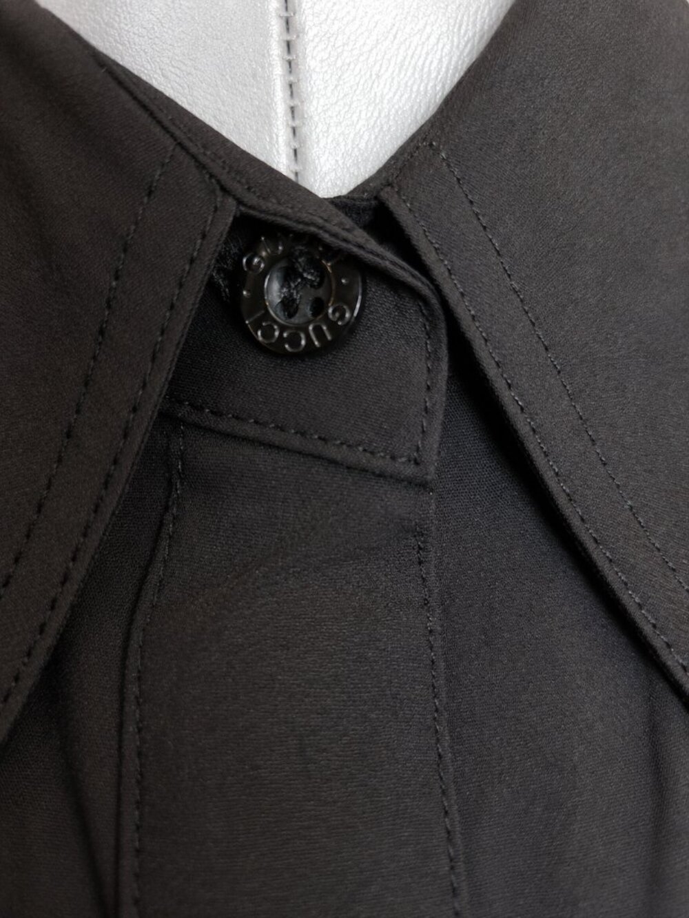 Gucci Black Button Front Lace-Up Back Blouse Shirt Size L - Picture 5 of 13